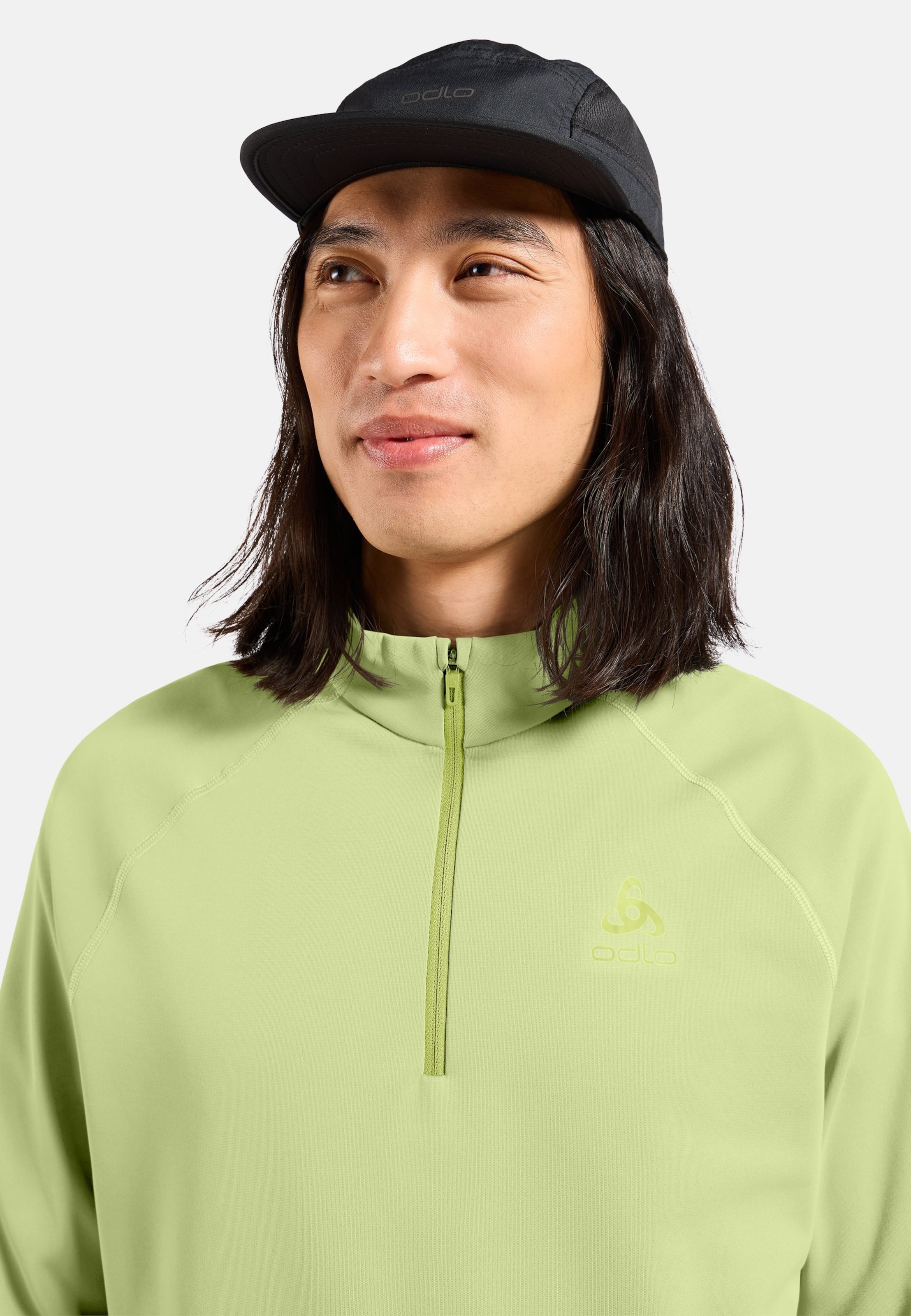 Besso Mid Layer mit Halbreissverschluss in shadow lime