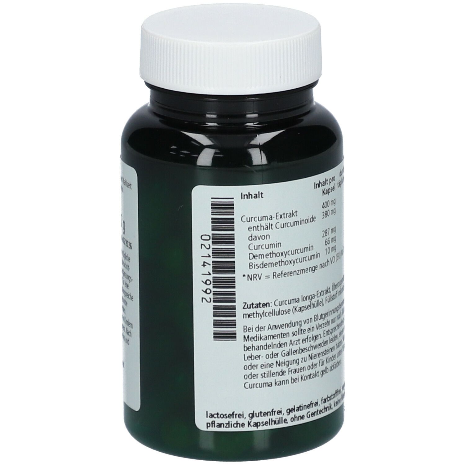 green line NUTRITHEKE Curcuma 400 mg