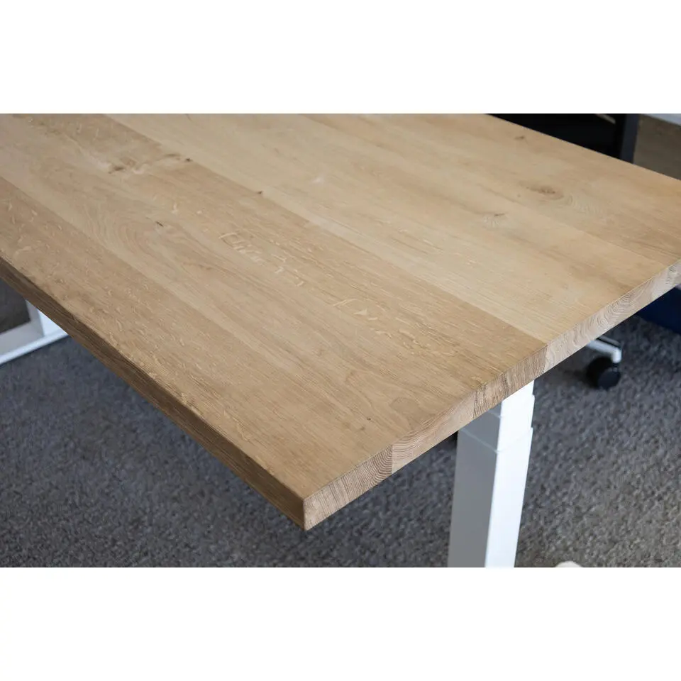 MRC PRO Solid zit-sta bureau massief eiken blad 180x90 zwart NEN-EN527