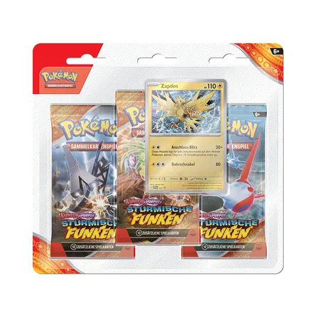 Pokemon Karmesin & Purpur – Stürmische Funken 3-Pack Blister, 1 Stück, 2-fach sortiert