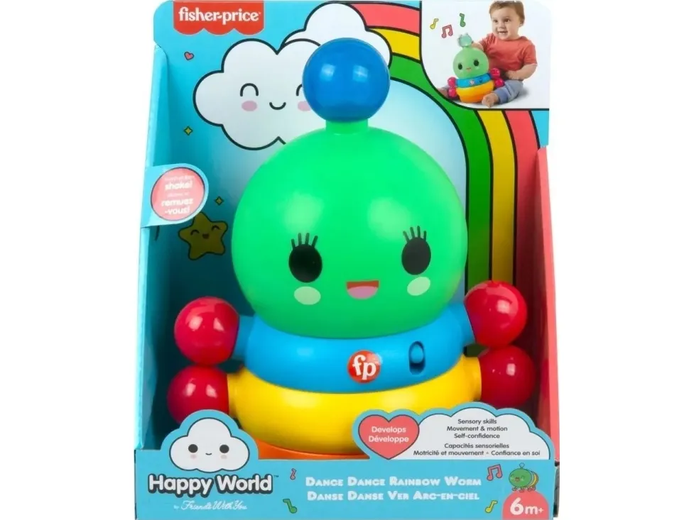 Fisher Price FWY Bop & Wobble Rainbow Worm