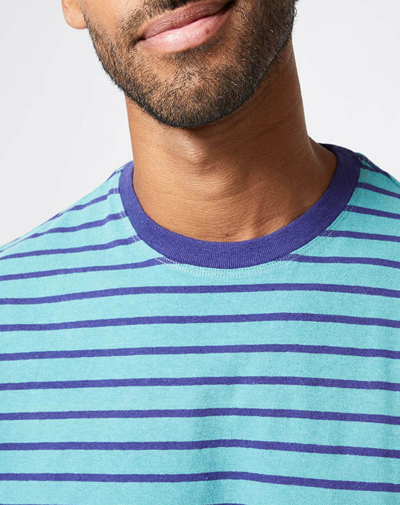 Pepe Jeans T-Shirt en Lin mélangé Rayures Sammy vert/bleu