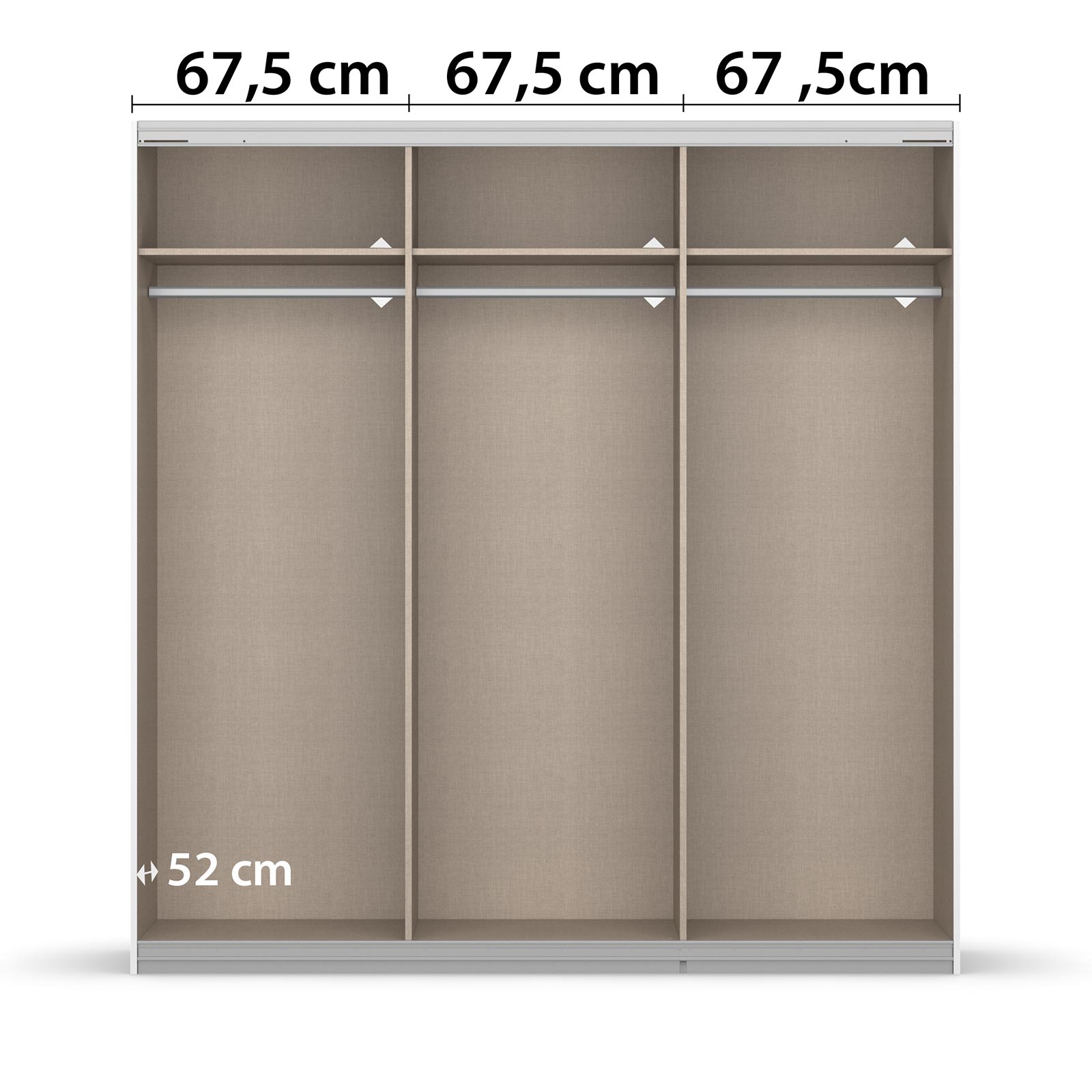 Schwebetürenschrank - weiß Hochglanz - grau metallic - mit Spiegel - 203x210 cm