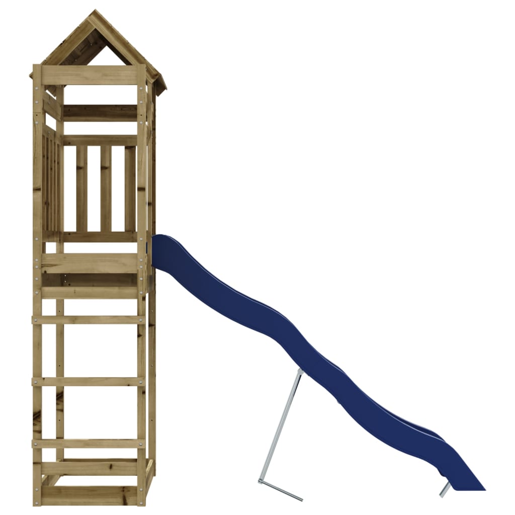 Aire de jeux d'extérieur balançoires toboggan portiques robuste jeux jardin 237 x 90 x 238 cm bois de pin imprégné