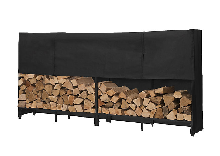 Rangement à bûches extérieur en acier Dixneuf Stoker noir