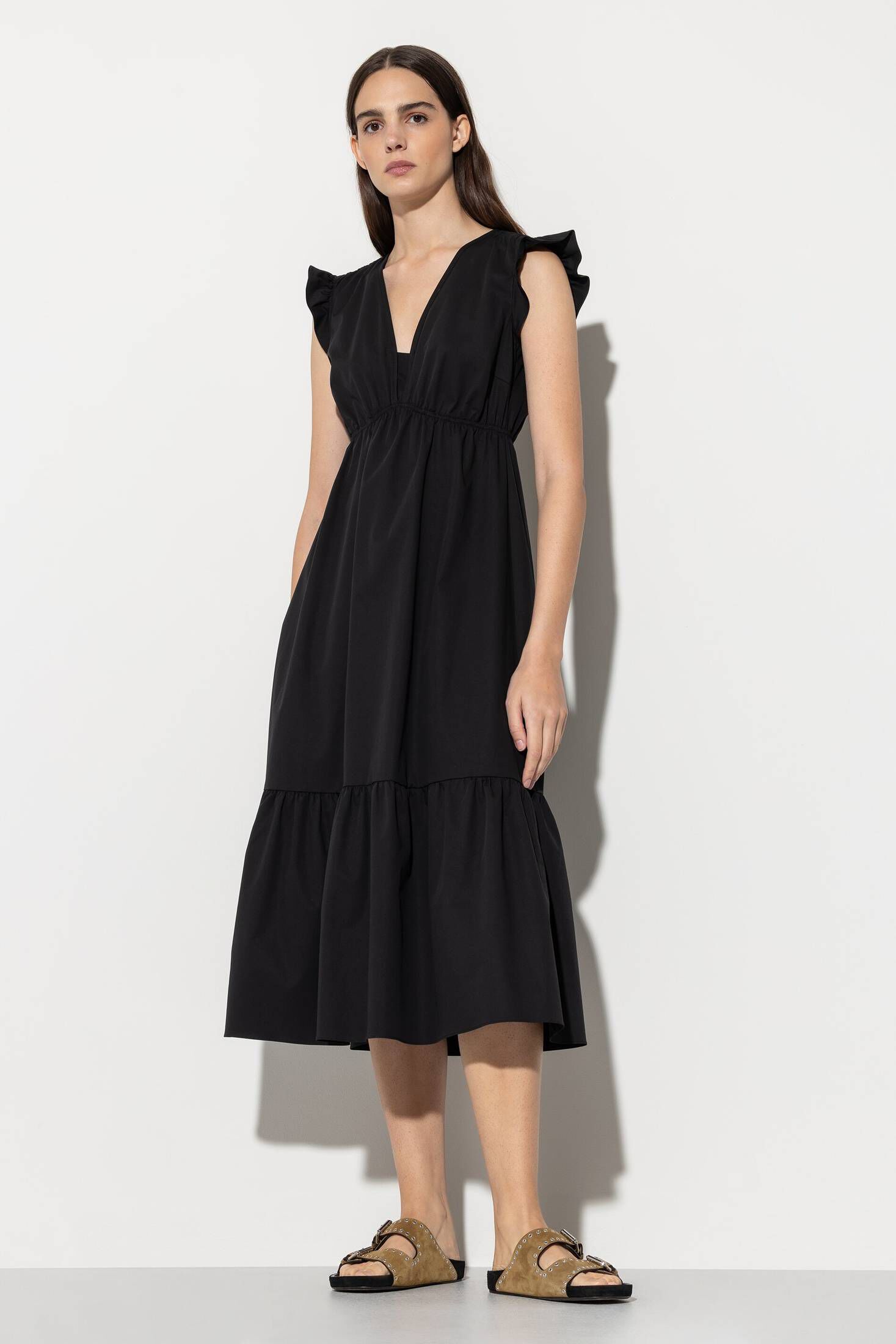 Luisa Cerano| Damen Kleid aus Gabardine-Bi-Stretch mit Volants