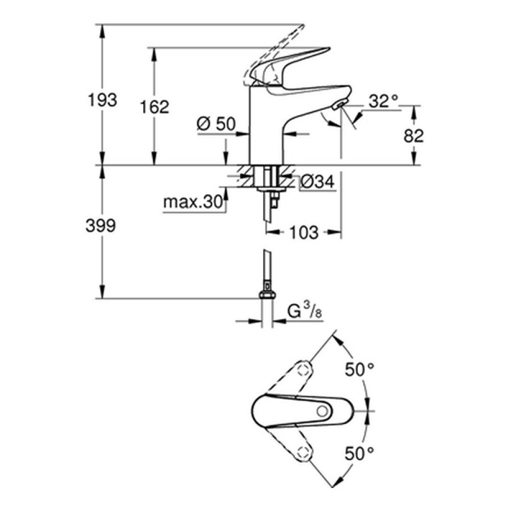 SERVANTBATTERI GROHE SWIFT KROM