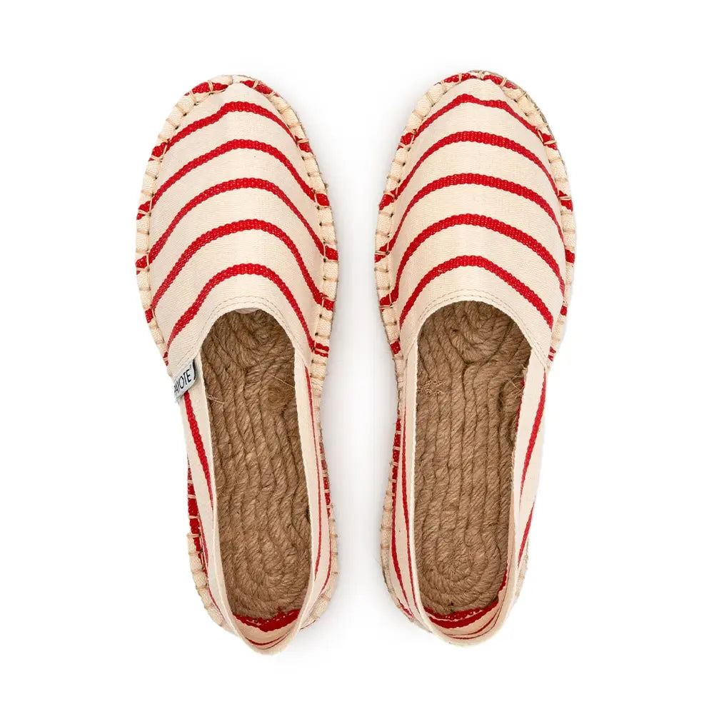 Espadrille Marinière Rayée Rouge