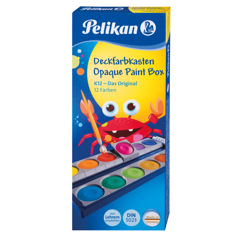 Pelikan Malkasten Deckfarbe K12, assortiert, 12 Stück