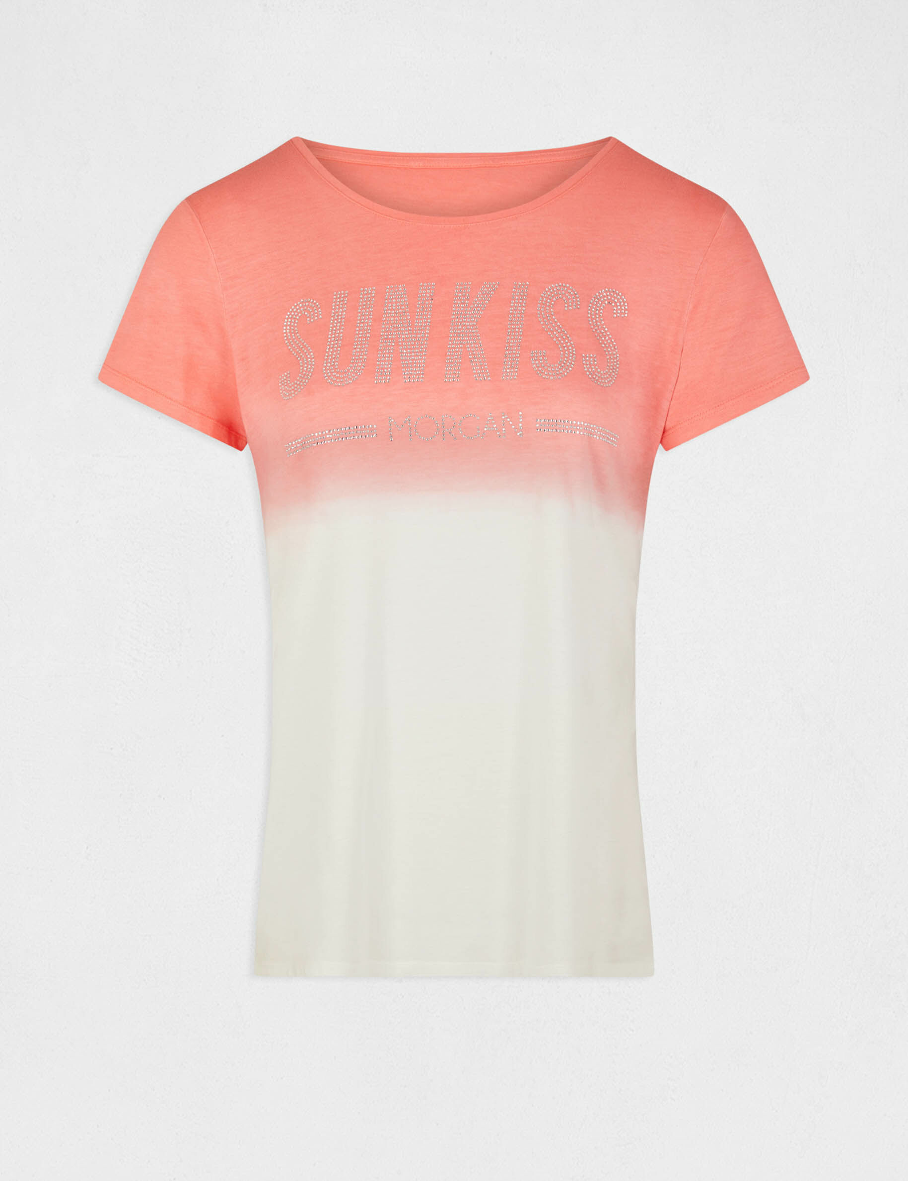 T-shirt manches courtes à inscription multico femme - multico