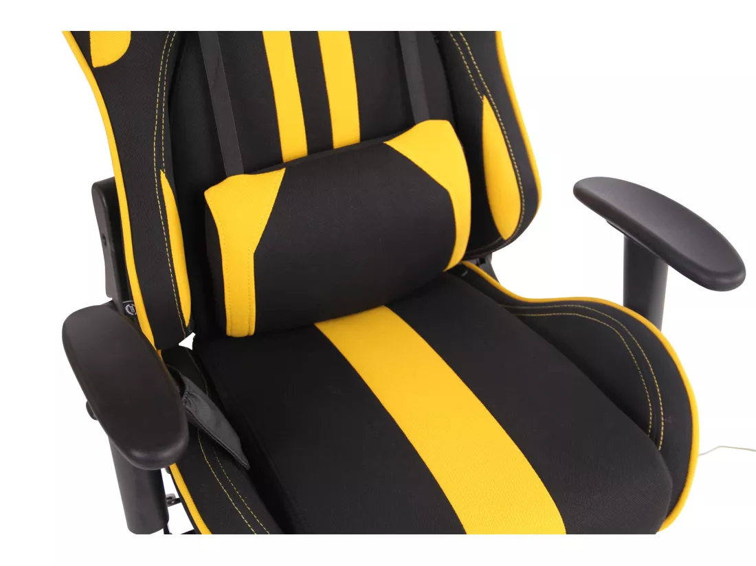 Chaise de bureau - Tissu & Métal chromé - Noir / Jaune - Limit XM
