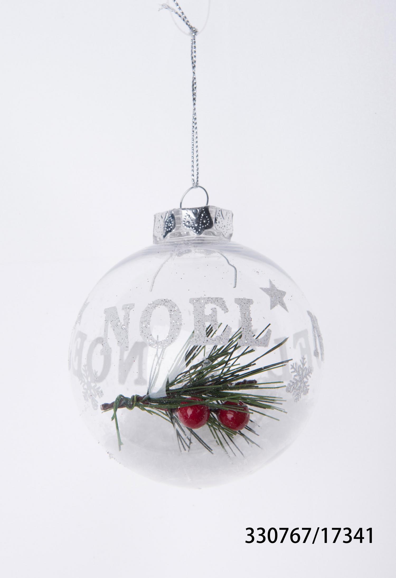 BOULE PLASTIQUE NOEL 8CM