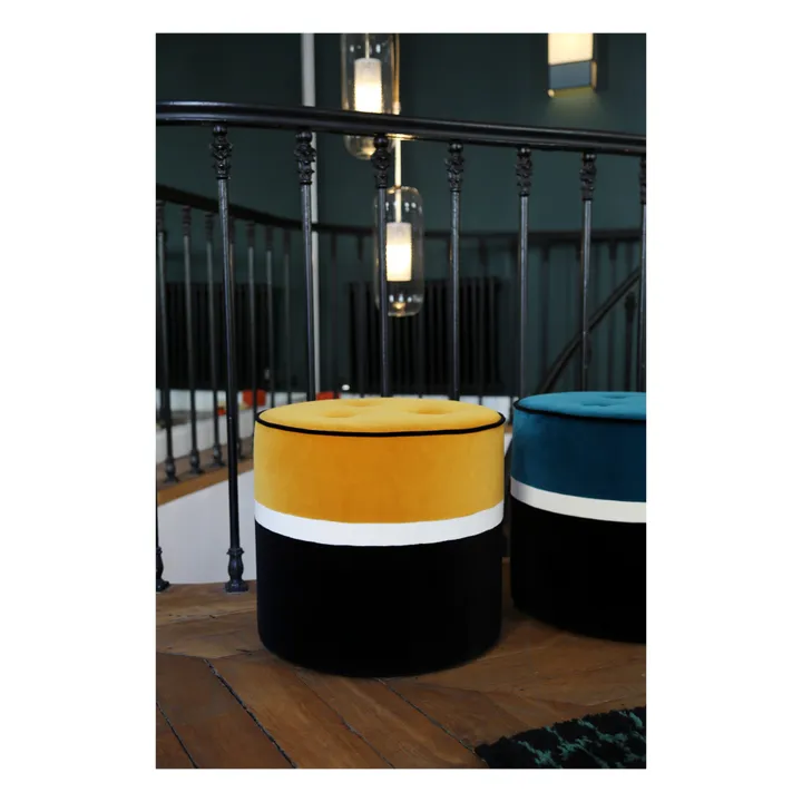 Maison Sarah Lavoine Pouf Léo en velours | Ocre