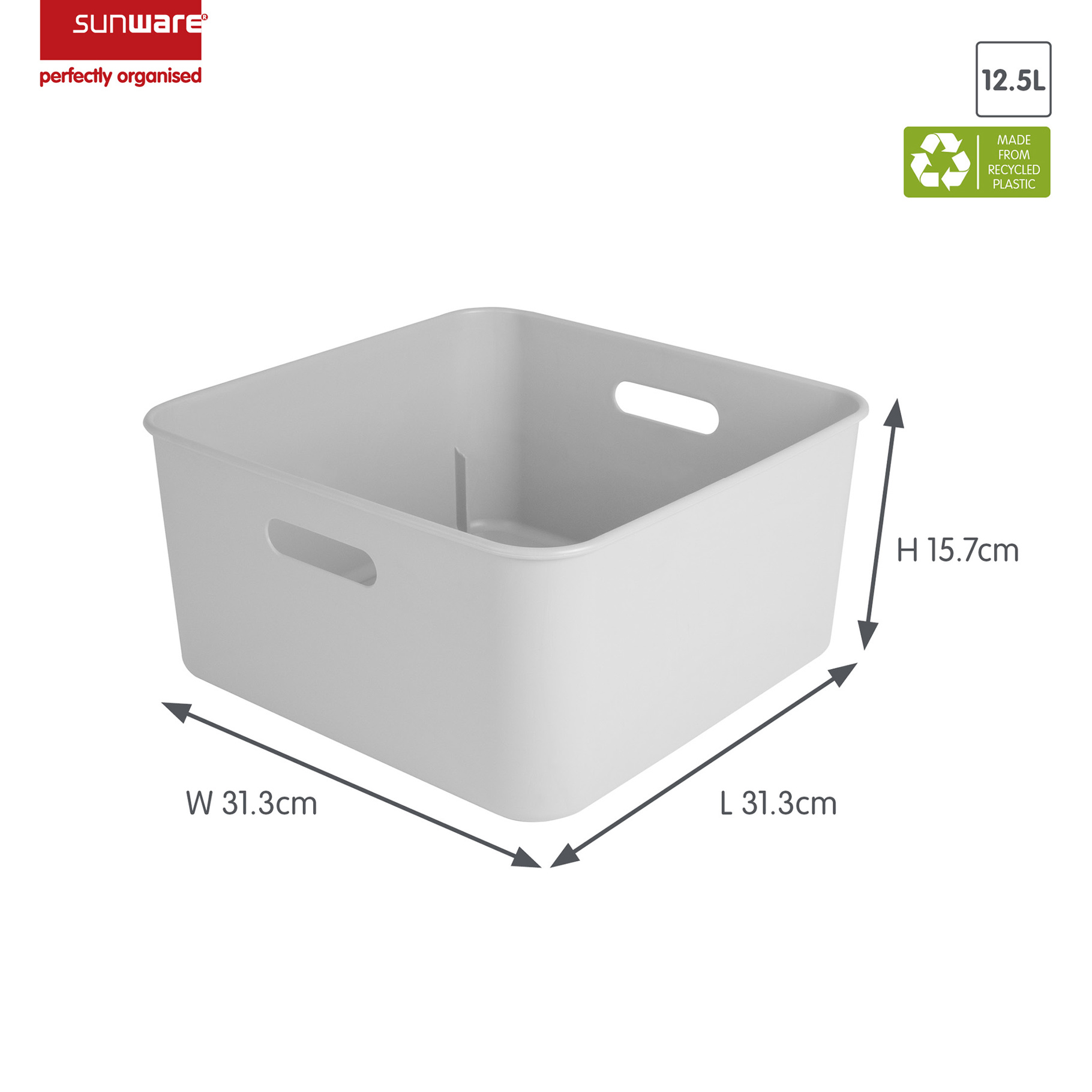 Sunware sigma home set van 3 cube boxen met deksel - white