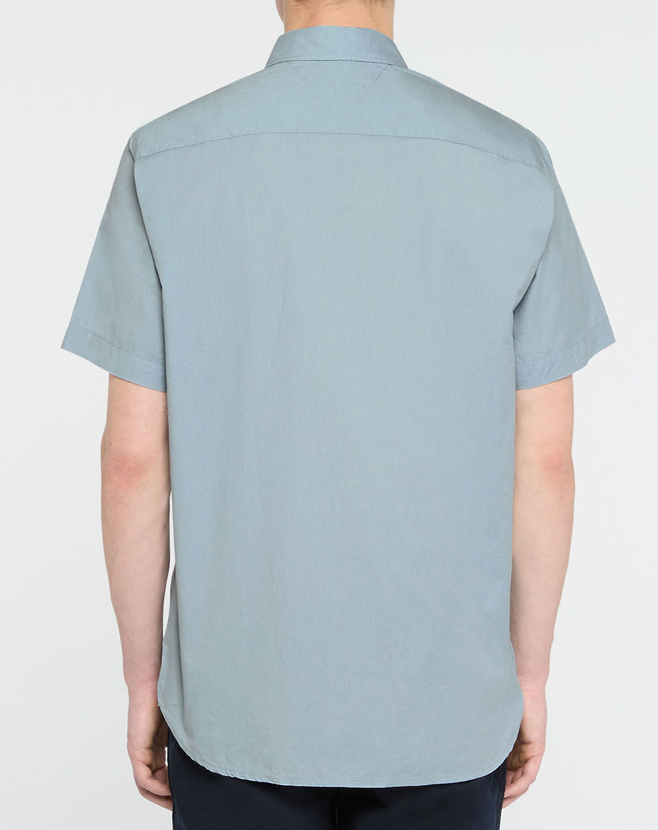 Tommy Hilfiger Chemise regular en Popeline 100% Coton Bio bleu gris