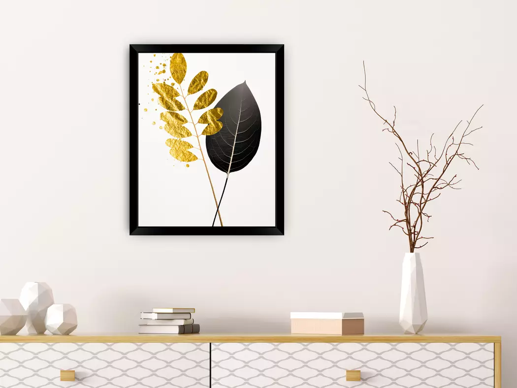 Wandbild 40 x 50 cm Golden Leaves V