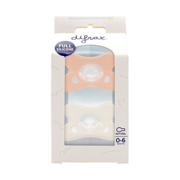 Difrax Fopspeen - Rond - 2 Stuks - 0-6 Mnd - Roze/Wit