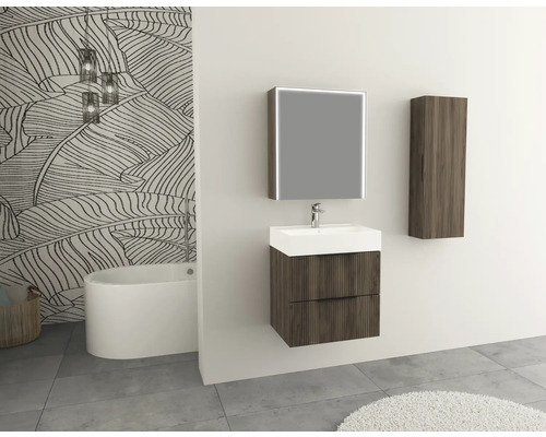 Jungborn wastafelmeubel QUATTRO BxHxD 60 x 50 x 46 cm Frontkleur mat notenhout 55694