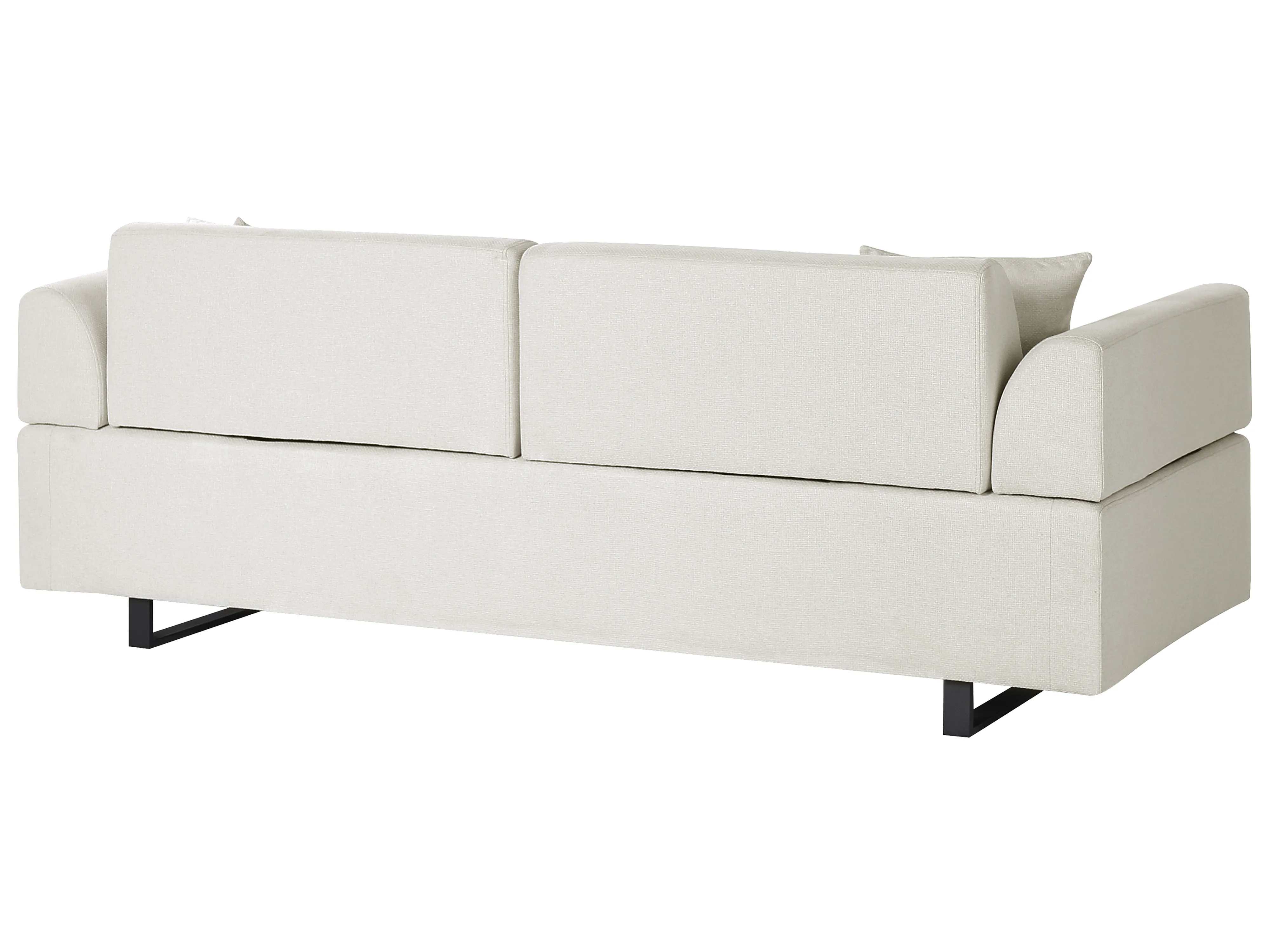 Bank 3-zits SOKNA Stof Lichtbeige met tafels