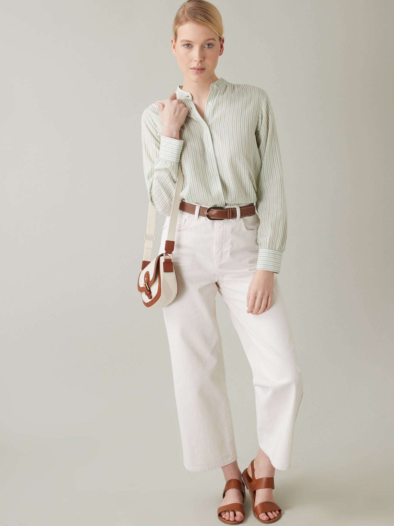 Chemise rayures tissé-teint femme
