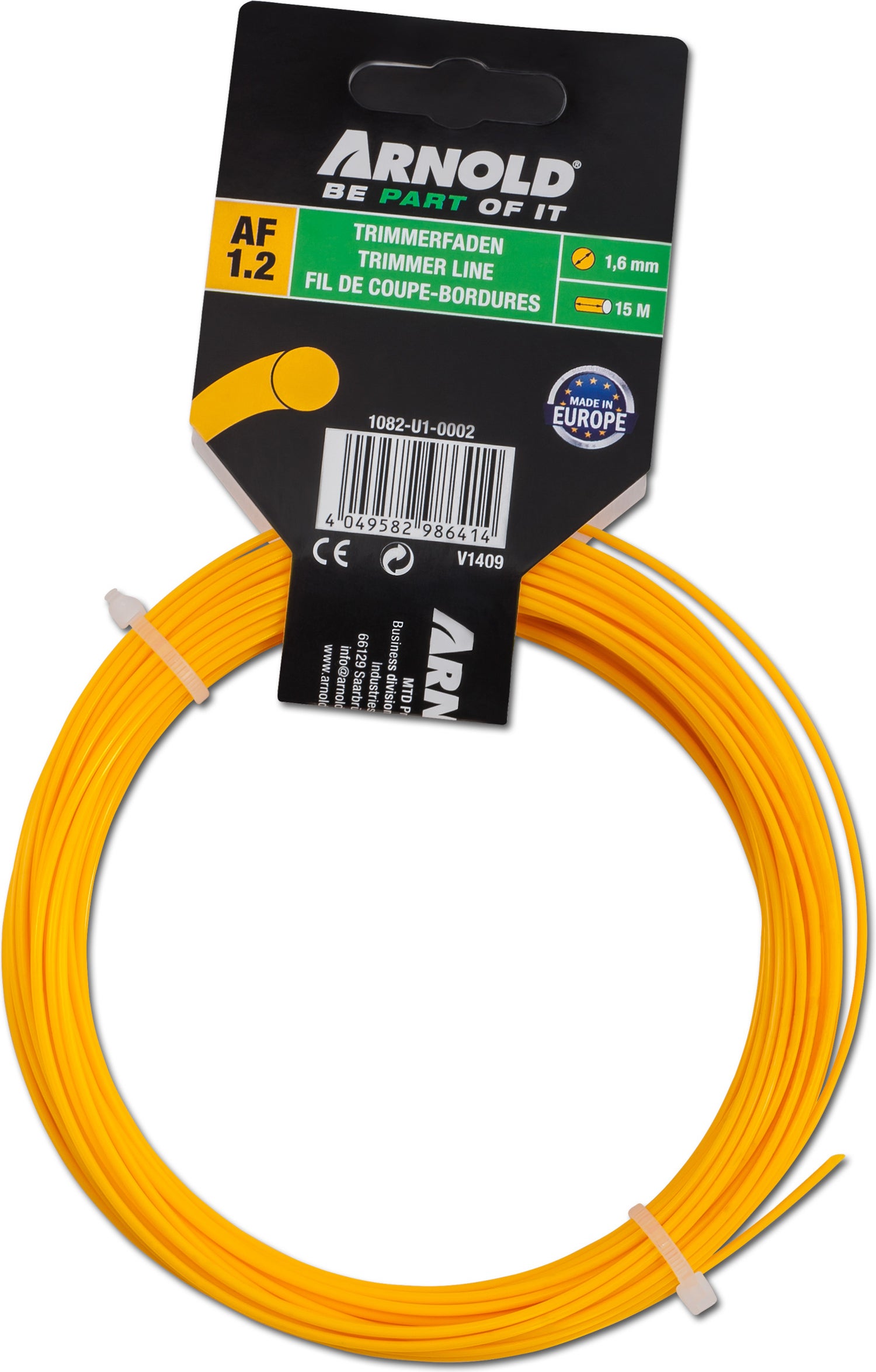 Arnold trimmerdraad 1,6 mm x 15 m geel