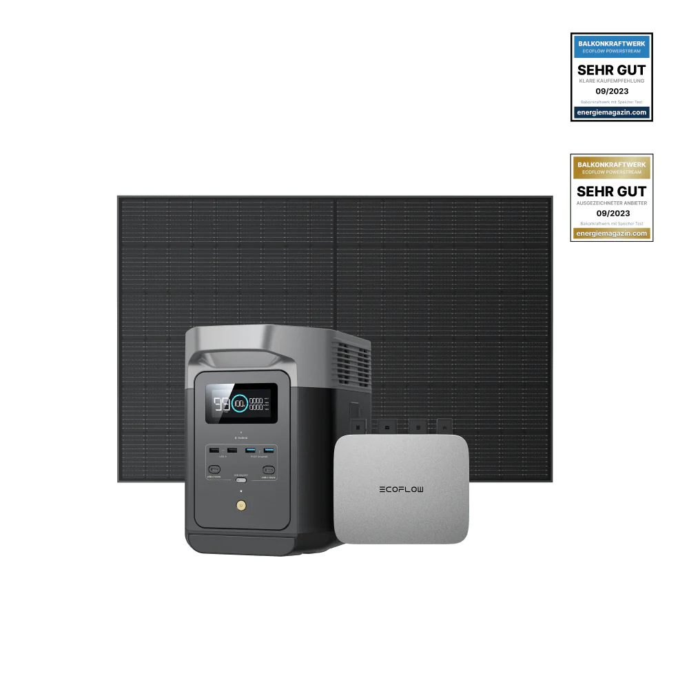 EcoFlow PowerStream Balkonkraftwerk mit 1 kWh Speicher 800W - DELTA 2