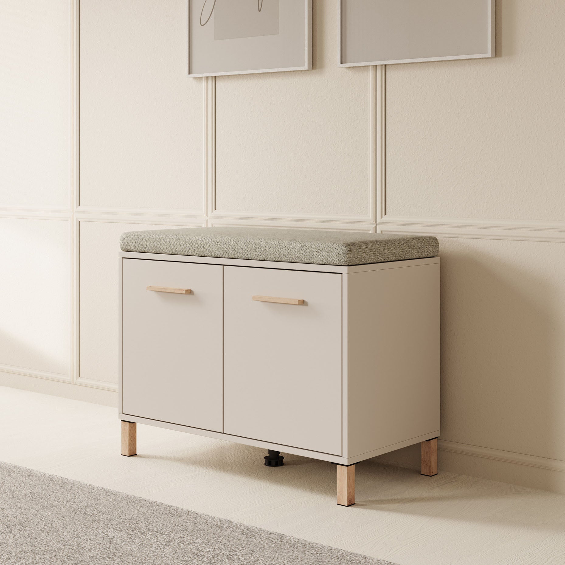 Bahia - Schoenenkast met 2 vakken - Beige - 80x40x57 cm