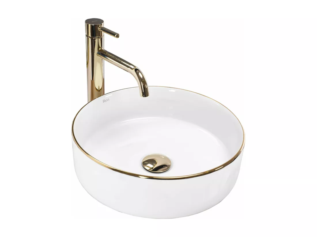 Vasque À Poser Rea Sami White Gold