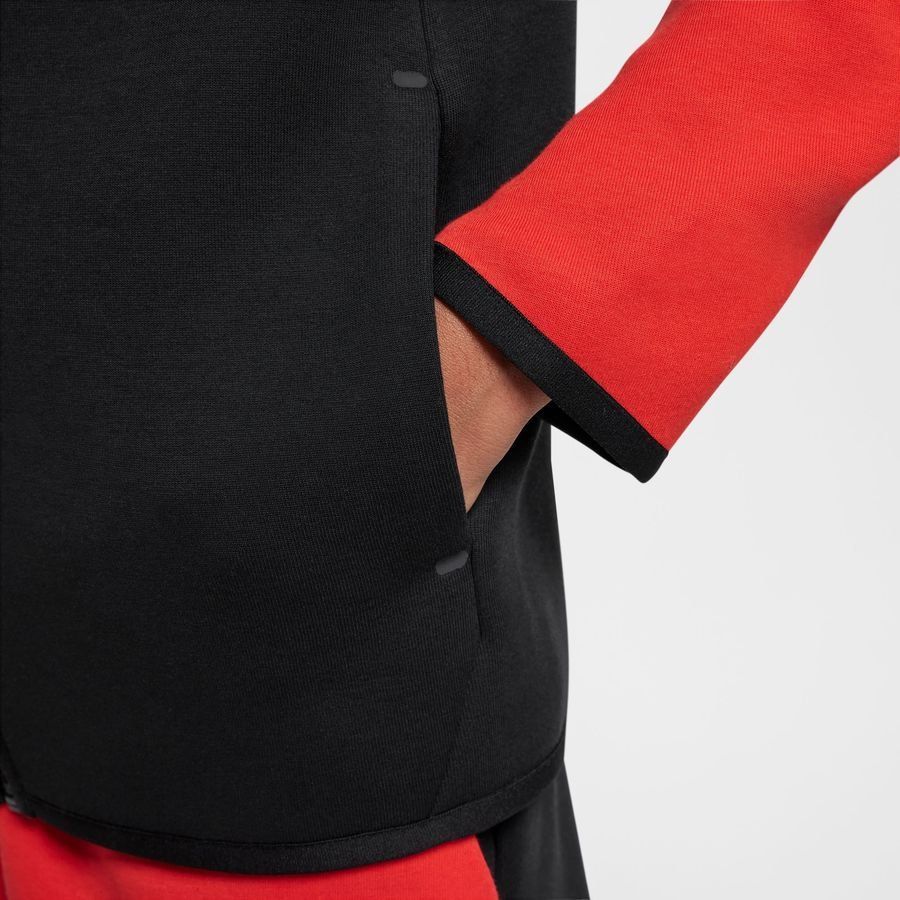 Nike Sweat à Capuche NSW Tech Fleece FZ 24 - Rouge/Noir Enfant