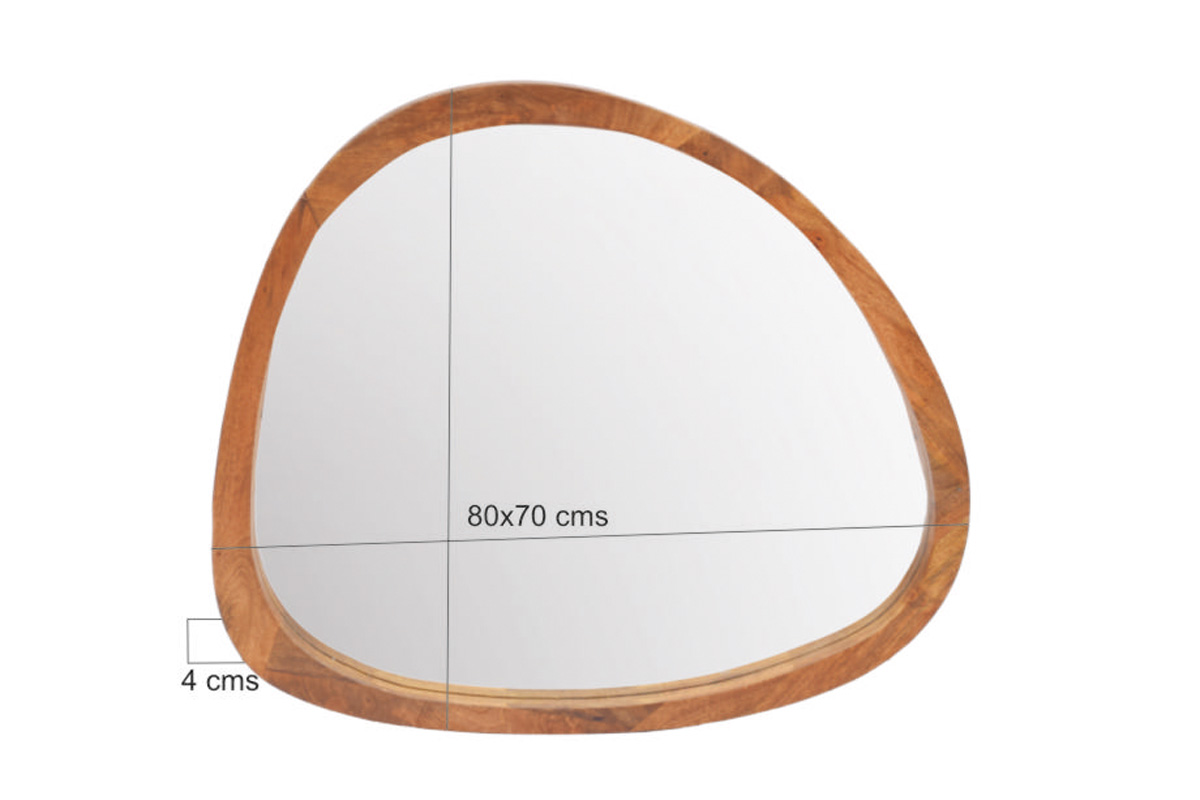 Livingfurn Joy wandspiegel 80cm bruin