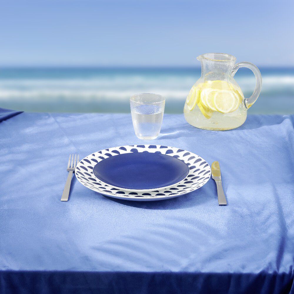 Assiette plate en porcelaine décor bleu Ø 27 cm