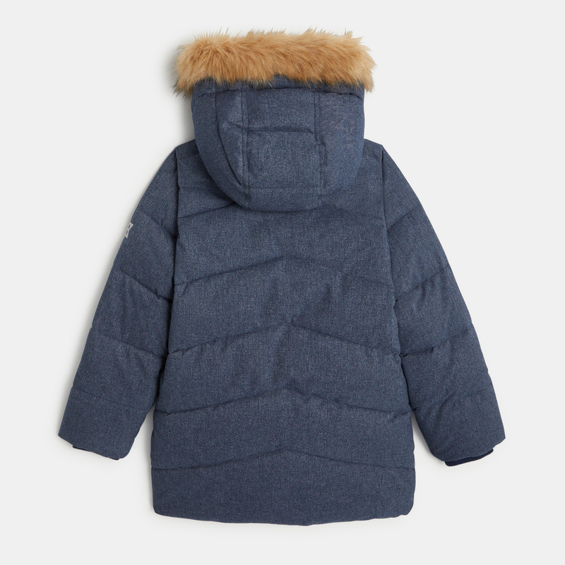 Doudoune déperlante à capuche bleu foncé Garçon