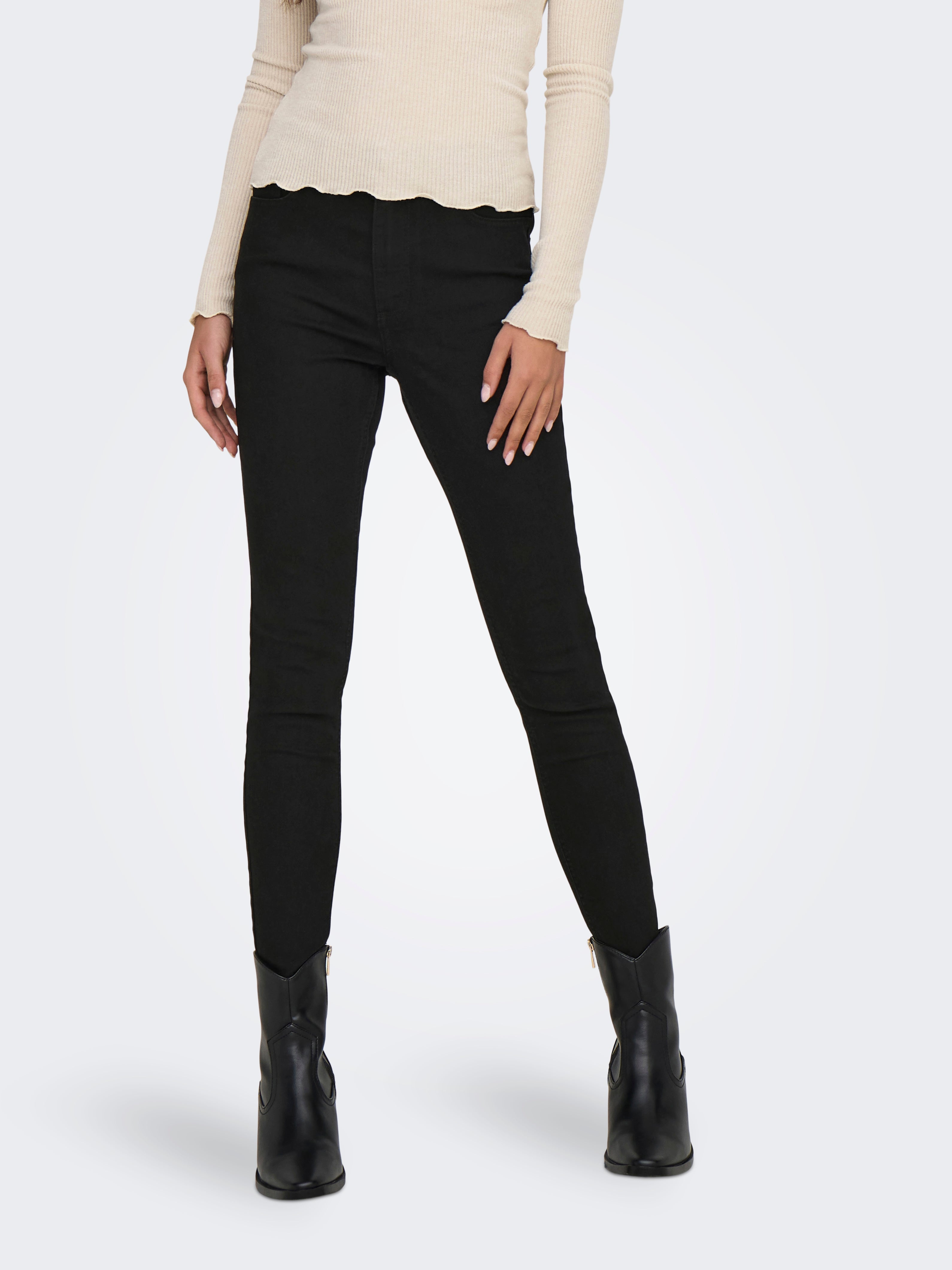 JDYMOON Hohe Taille Skinny Fit Jeans Black Denim