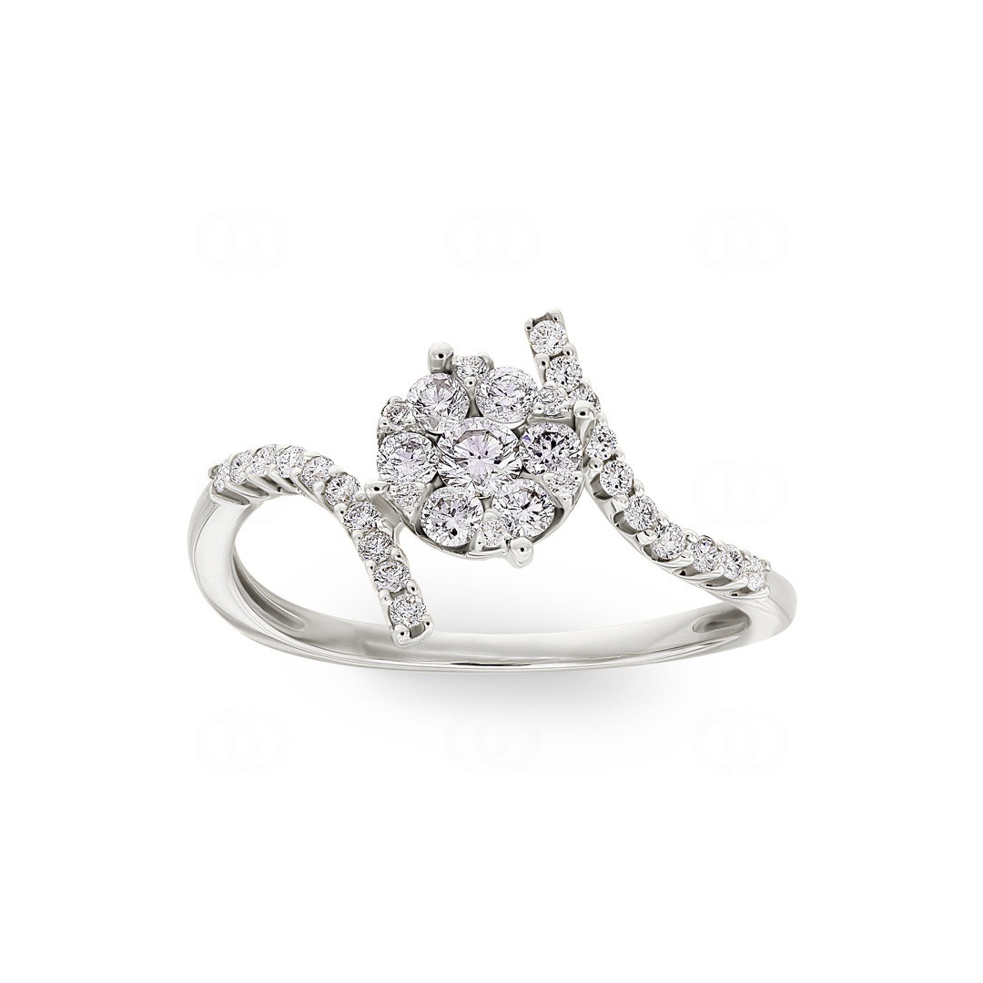0.50 Karat Diamanten Verlobungsring 750/18 K Weissgold