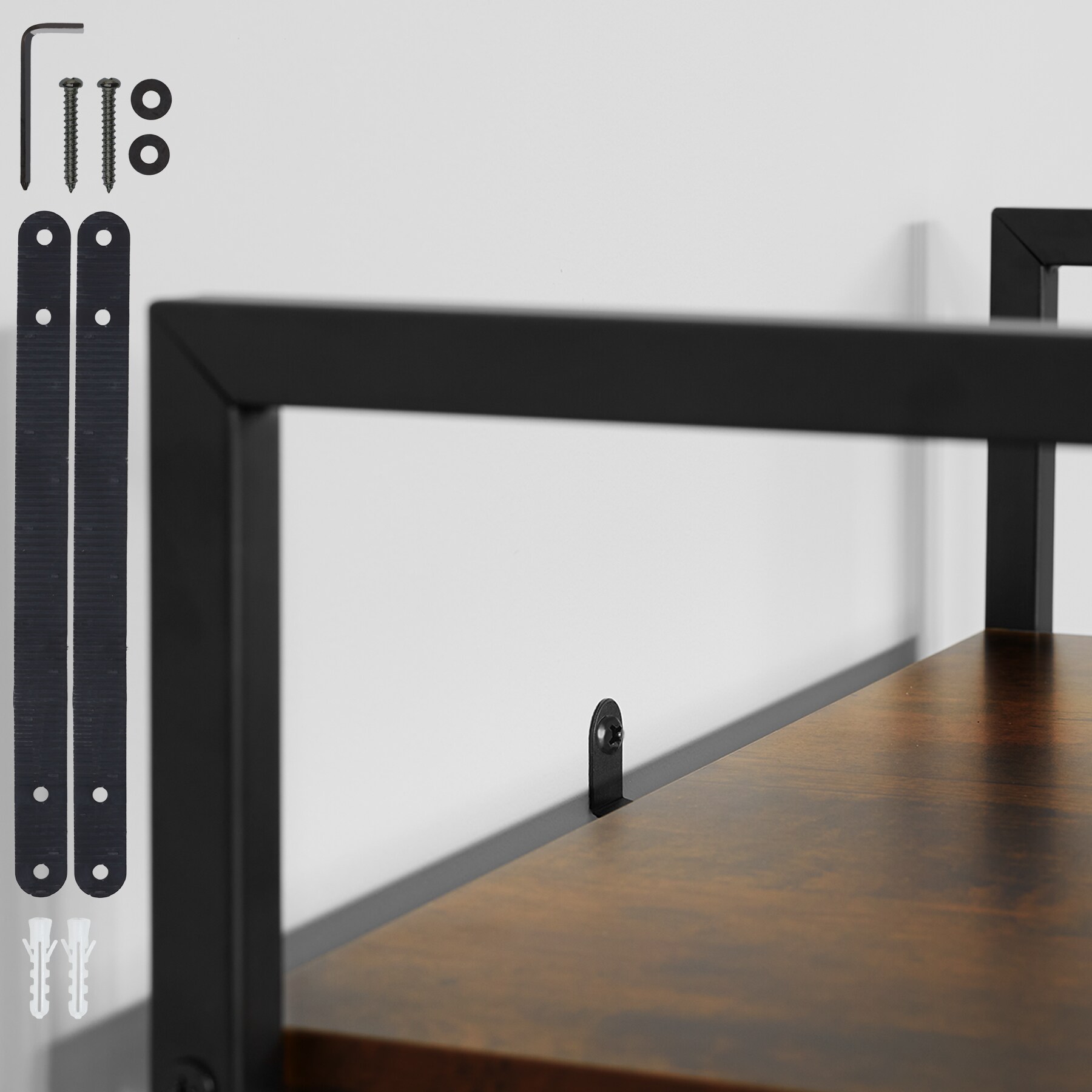 tectake® Regal, Industrial Style, 5 Ebenen, 2 Rückwände, inklusive Kippschutz, 62 x 24 x 165,5 cm