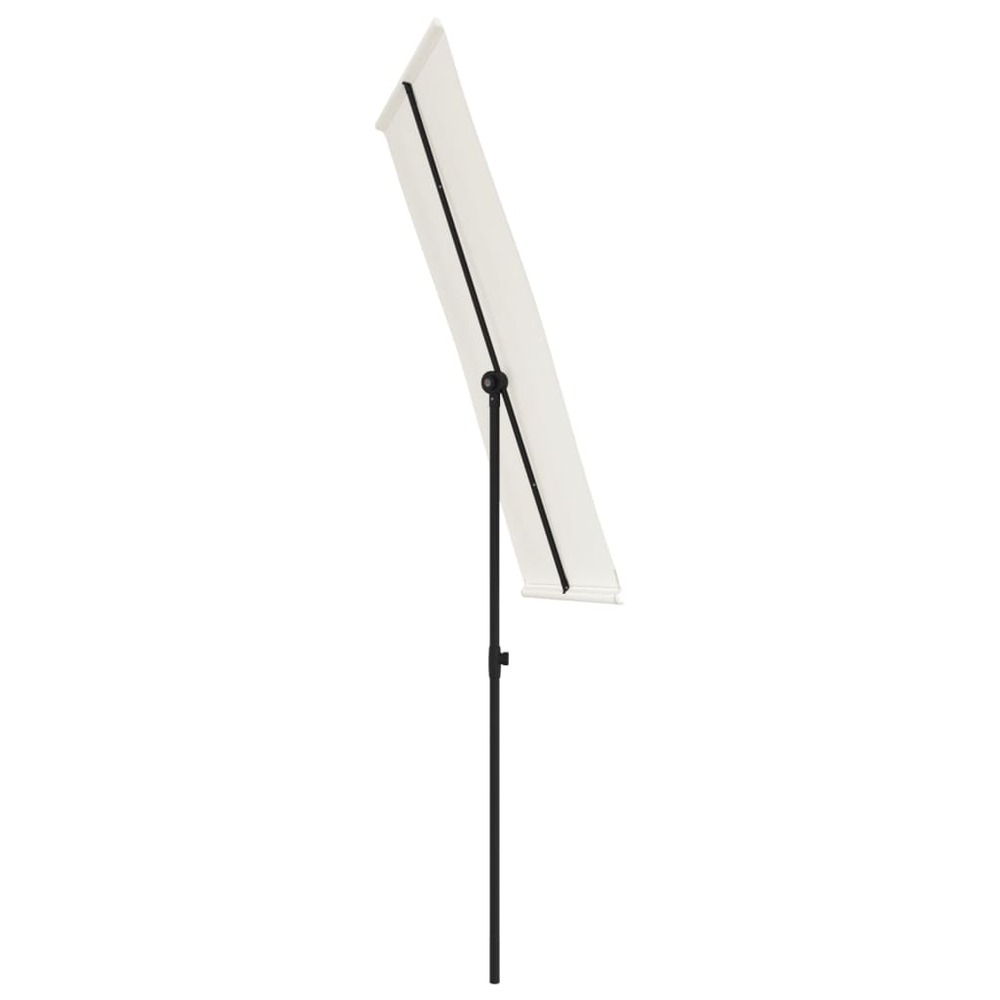Parasol d'extérieur avec mât en aluminium 180 x 130cm blanc sable