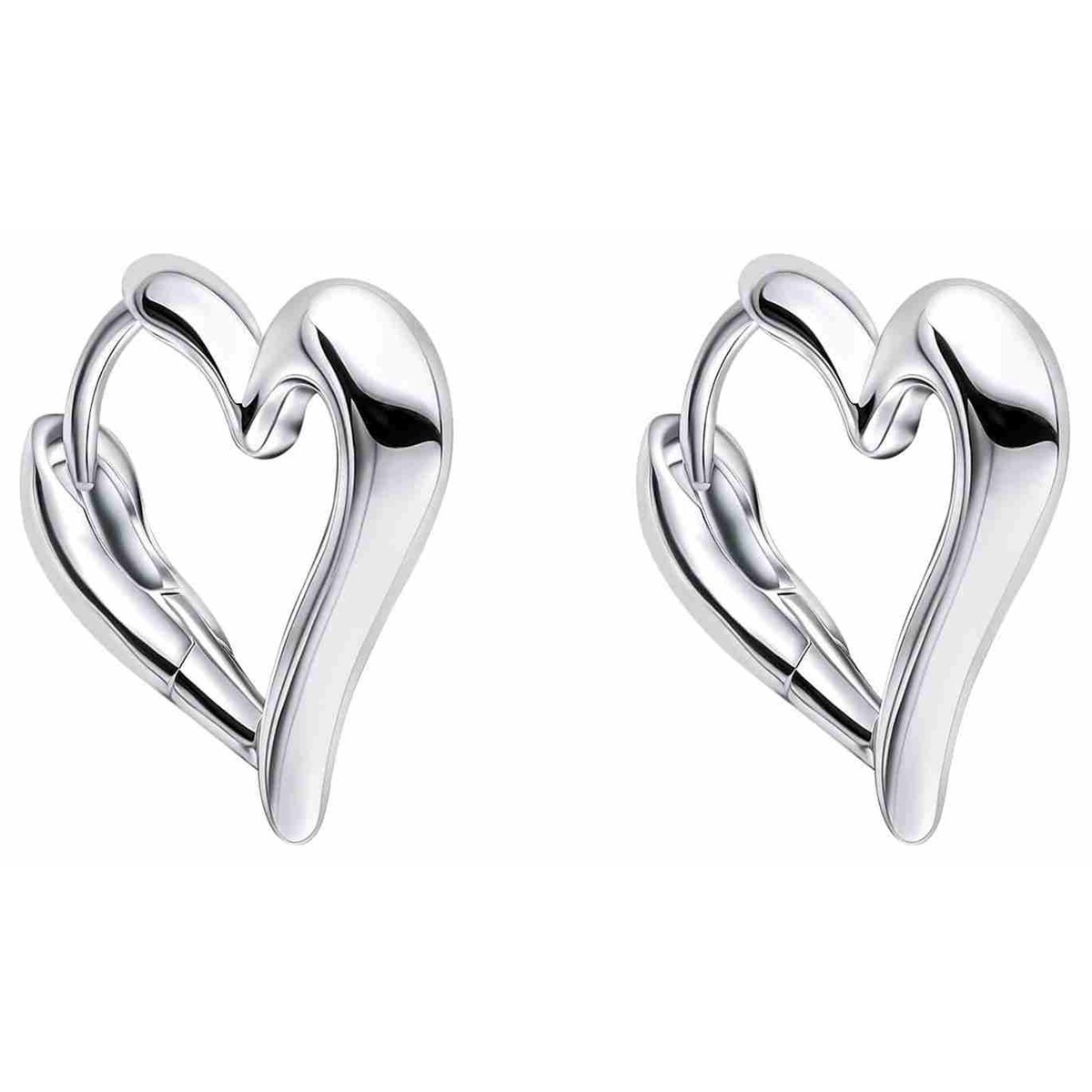 Boucle d'oreille coeur en argent 925