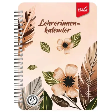 FLVG Lehrerinnenkalender Blume Feder, A5, 2024 / 2025