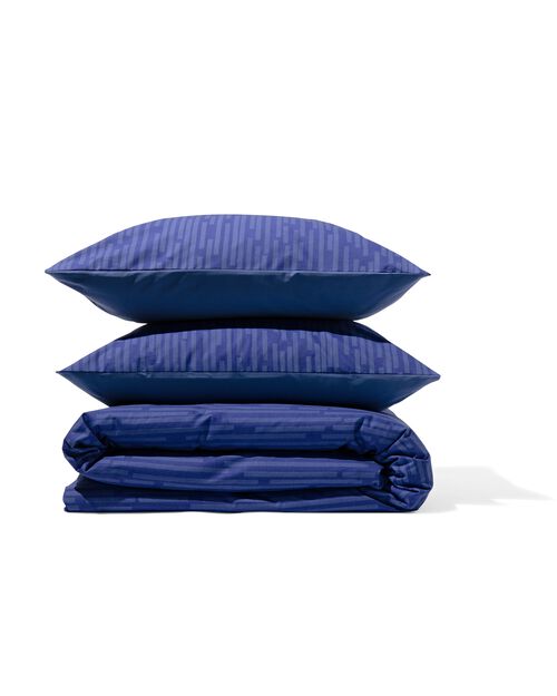 housse de couette - coton doux - 200x220 - rayures - bleu