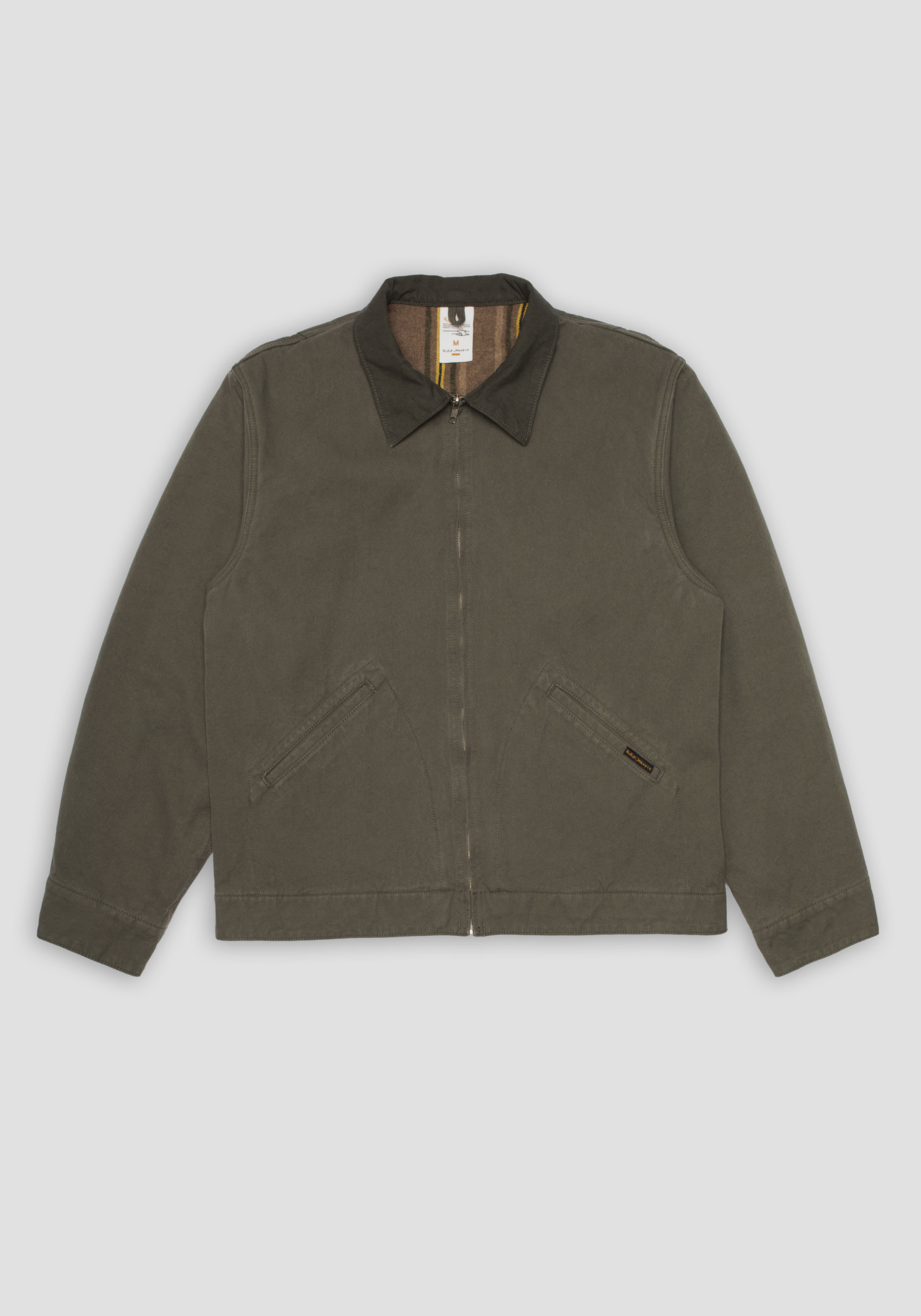 Nudie Jeans Jacke Blake Zip Jacket Duck Canvas Green