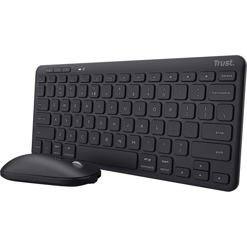 Trust Lyra clavier Souris incluse Bureau RF sans fil + Bluetooth AZERTY Français Noir