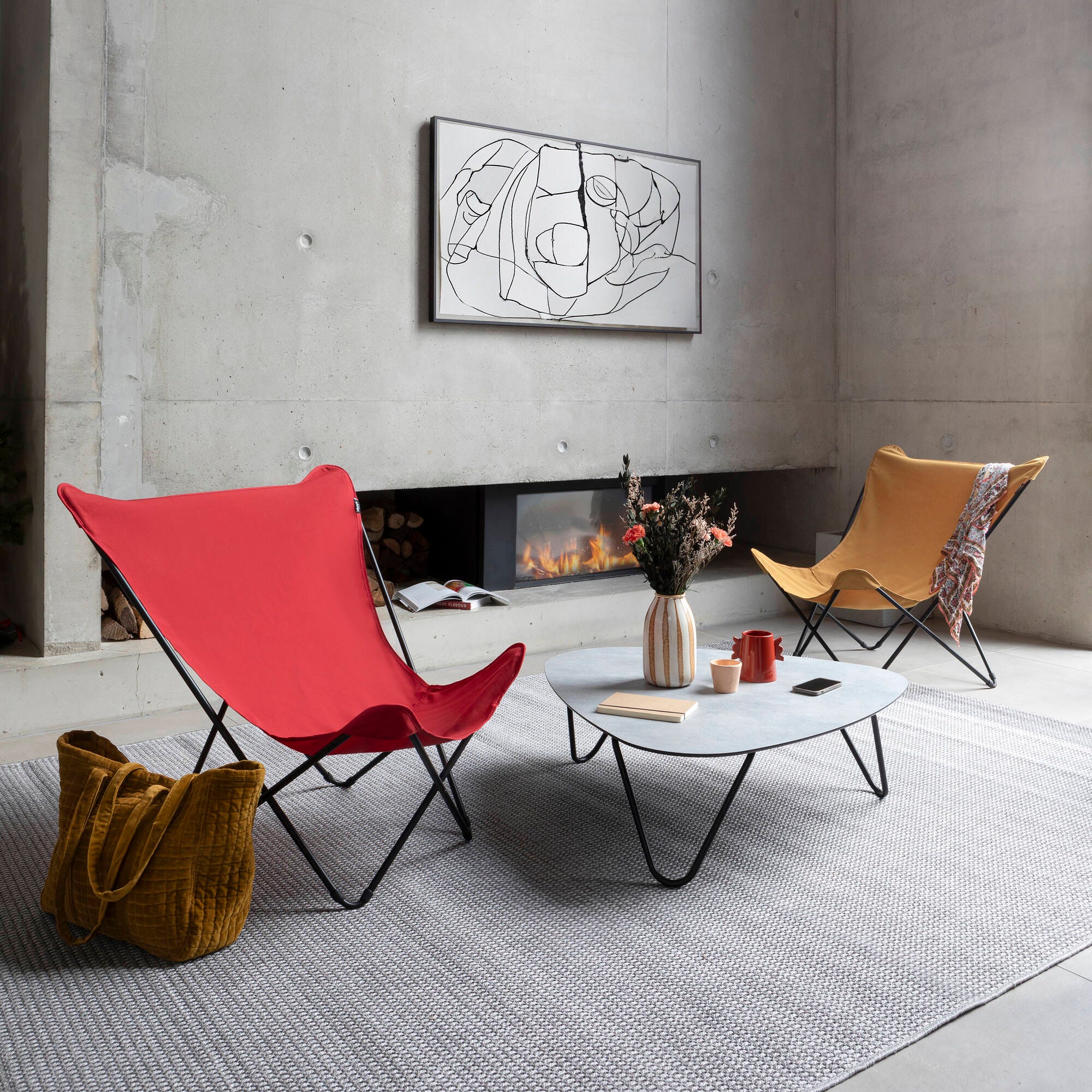 Breiter Butterfly Chair Pop Up XL Airlon Rot Garance