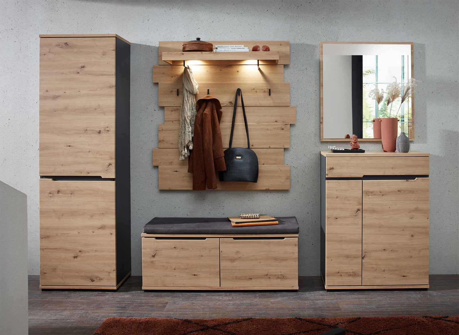 vito Schuhschrank SEDEO 80 x 106 cm Artisan Eiche naturfarbig