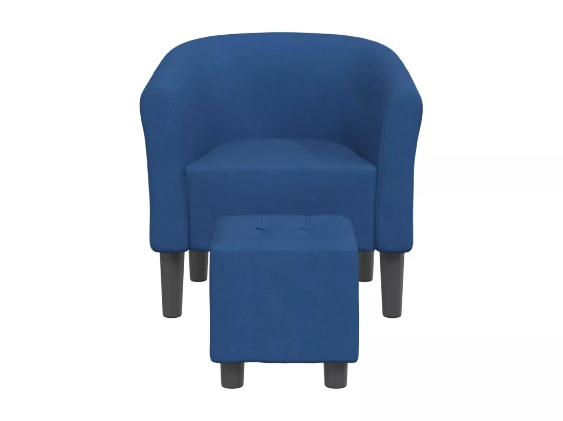 Chaise cabriolet avec repose-pied bleu tissu