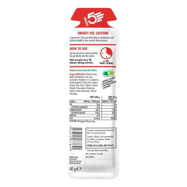 High5 EnergyGel Caffeine Raspberry 32 ml