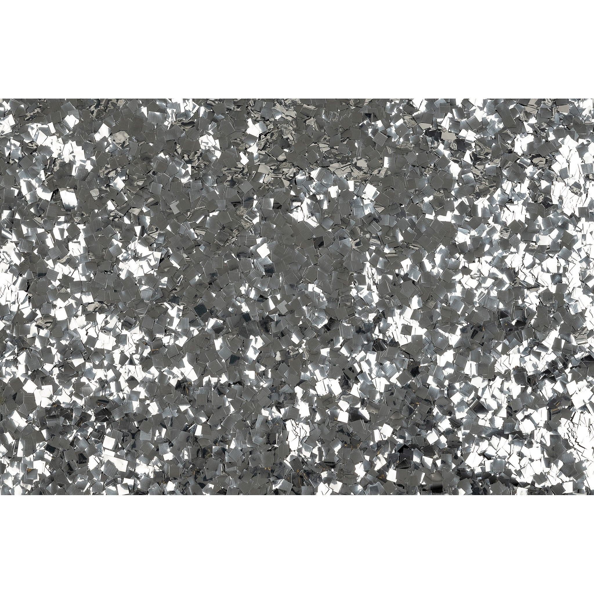 Showgear Metallic Confetti rechthoekig 1 kg 6 x 6 mm, zilver metallic