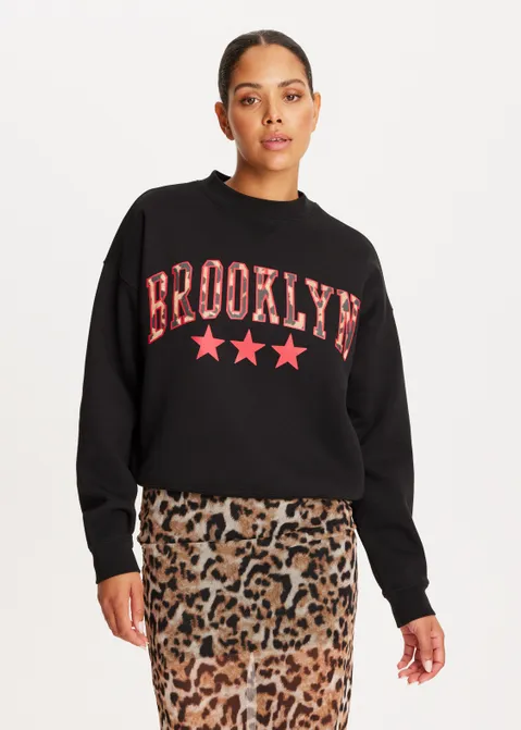 Sweater leopard zwart (ZWART)