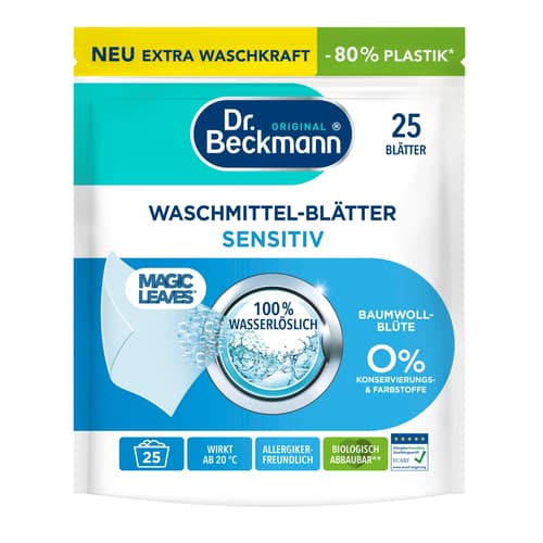 Dr. Beckmann Wasch.-Blätter Sensitiv Baumwollblüte 25St
