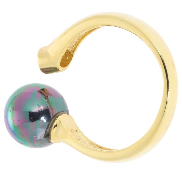Cocktail-Ring, Muschelkernerle, Zirkonia, Silber 925