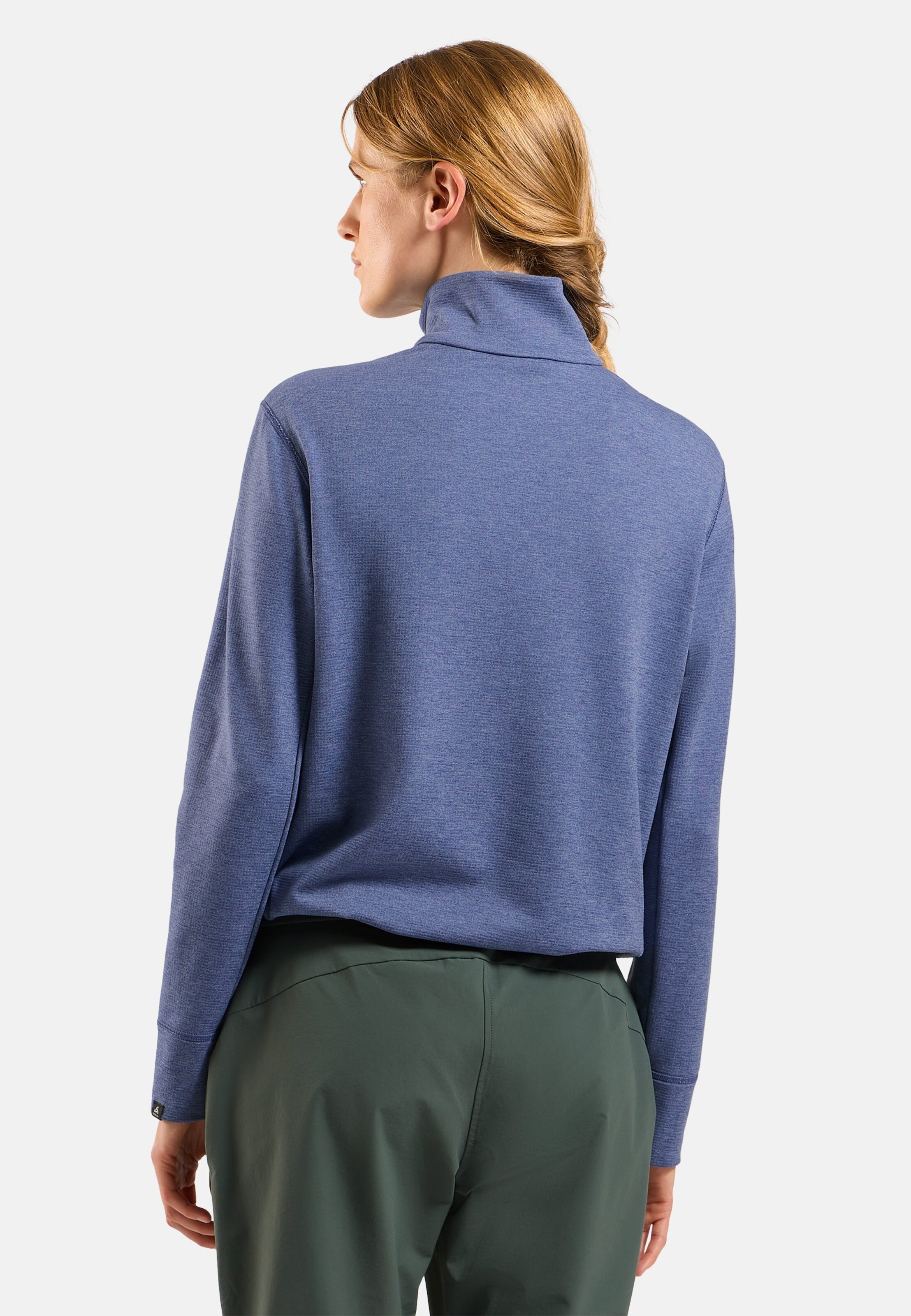 Essentials Multisport Mid Layer aus Grid-Fleece mit Halbreissverschluss in Blue heron melange